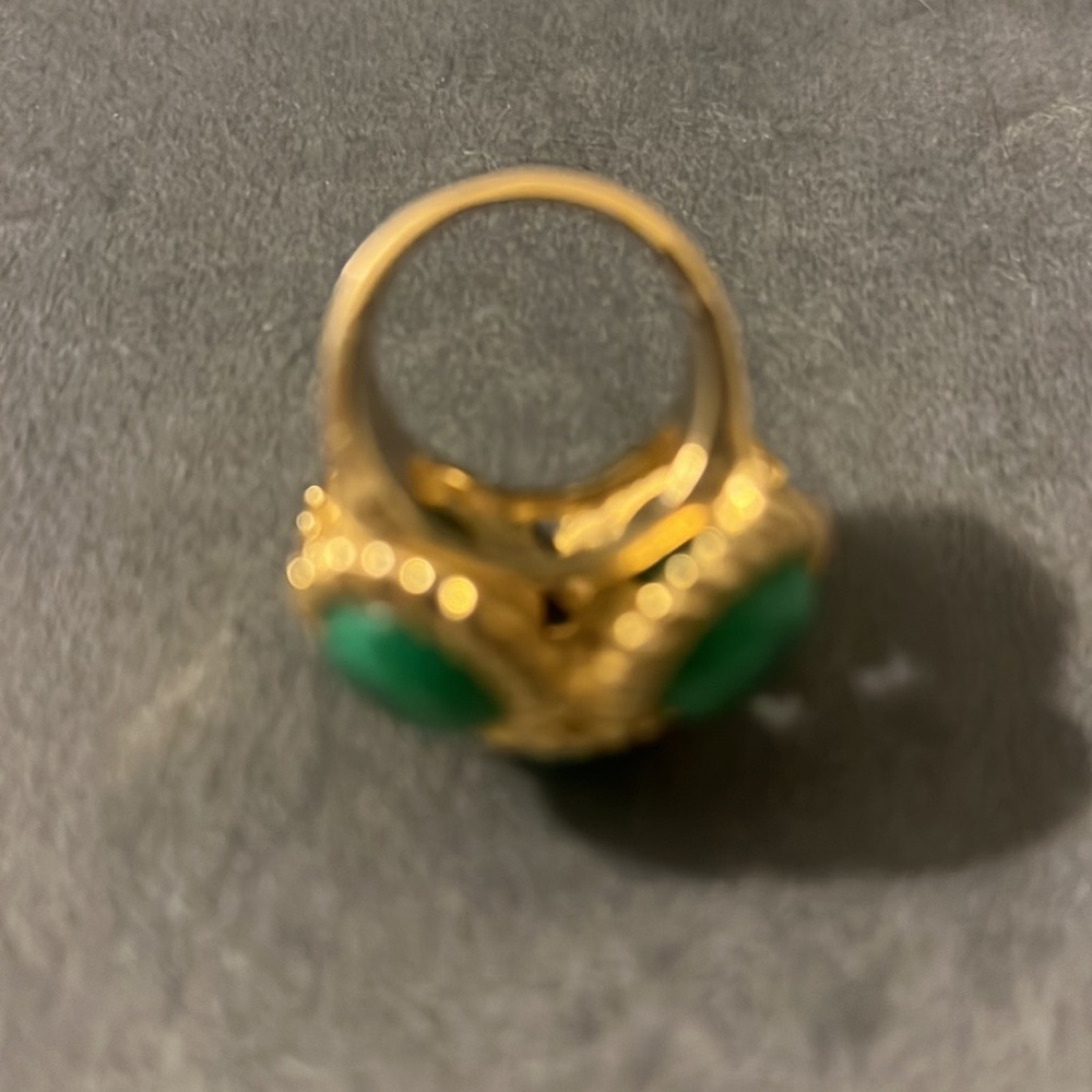 Tori Spelling jewelry collection . Faux Malachite gold statement ring - Picture 4 of 4